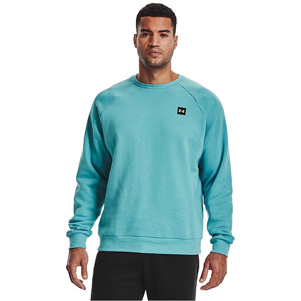 Moletom Under Armour Rival Fleece Crew Azul Masculino