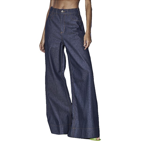 Calça Jeans Colcci Pantalona Azul Feminino