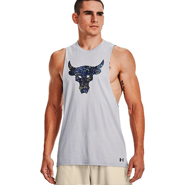 Regata Under Armour Project Rock Brahma Bull Cinza Masculino