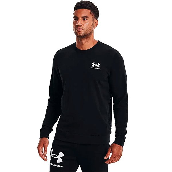 Moletom Under Armour Rival Terry Logo Crew Preto Masculino
