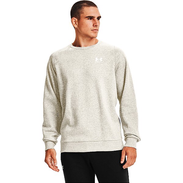 Moletom Under Armour Rival Terry Crew Off White Masculino