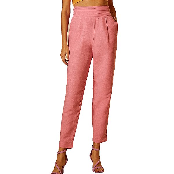 Calça Linho Forum Rosa Flambe Feminino