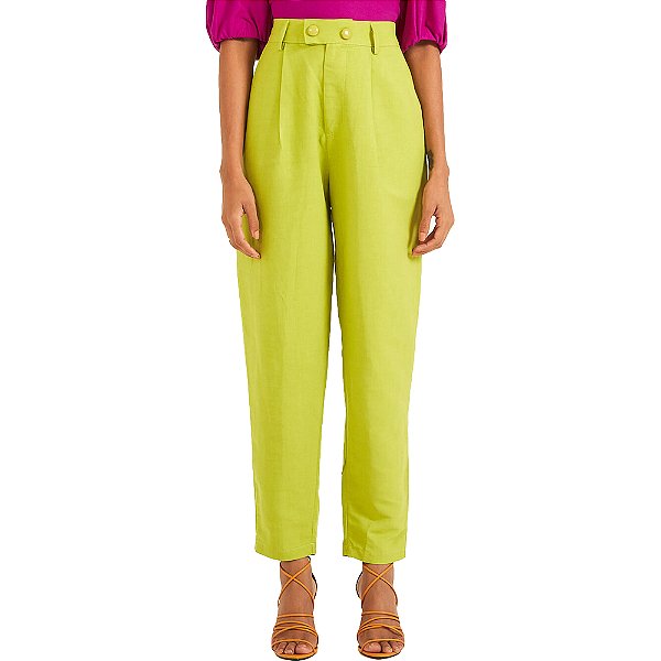 Calça Linho Forum P23 Verde Feminino