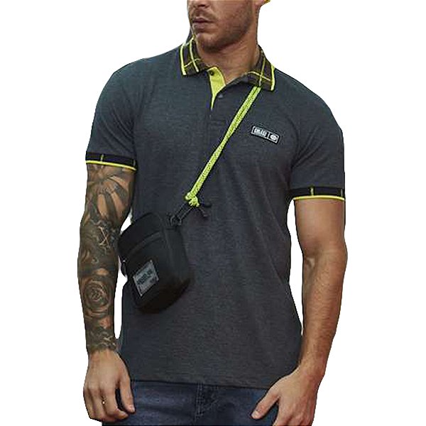 Camisa Polo Colcci Brasil Grafite Masculino