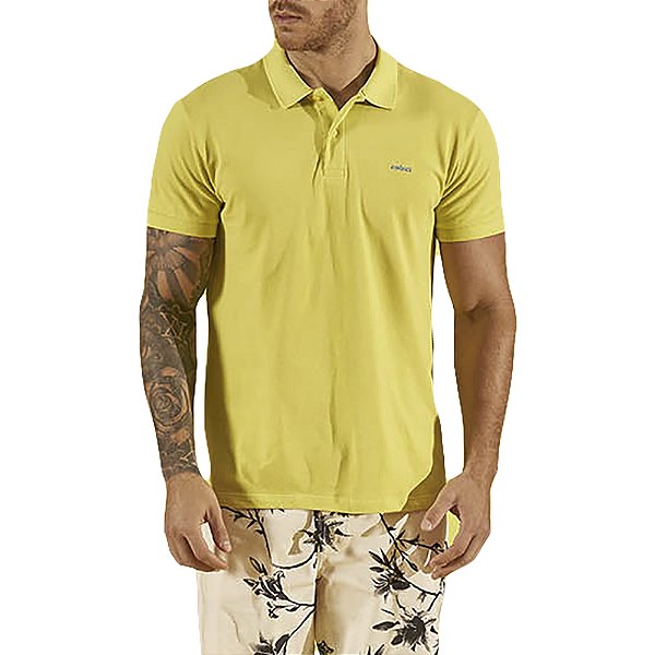 Camisa Polo Colcci Brasil Amarela Masculina