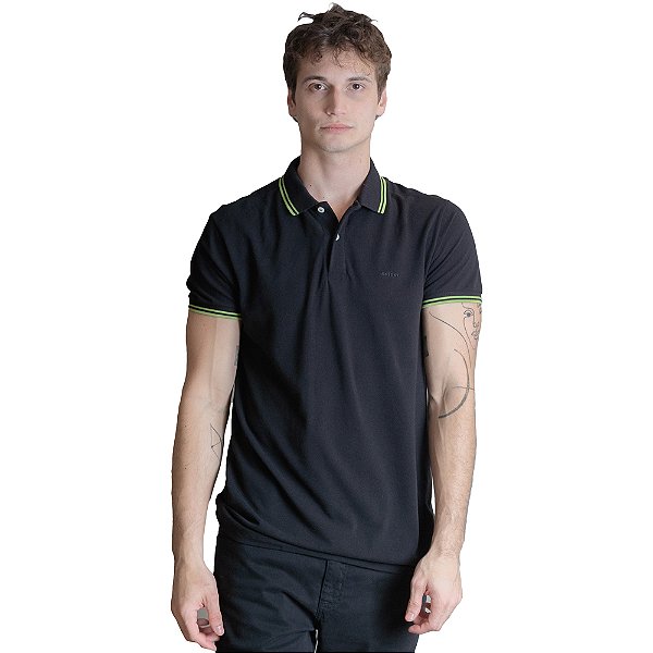 Camisa Polo Colcci Brasil Preto Masculino