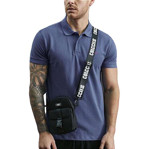 Camisa Polo Colcci Brasil Azul Masculino
