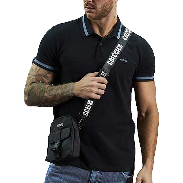 Camisa Polo Colcci Brasil Preto Masculino