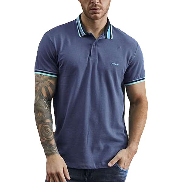 Camisa Polo Colcci Logo VE23 Azul Masculino