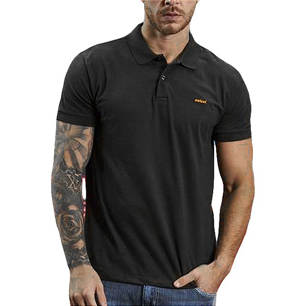 Camisa Polo Colcci Brasil Preto Masculino