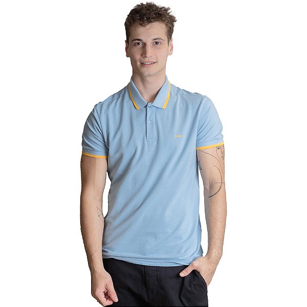 Camisa Polo Colcci Brasil Logo VE23 Azul Masculino