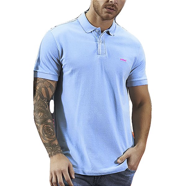 Camisa Polo Colcci Brasil Azul Masculino