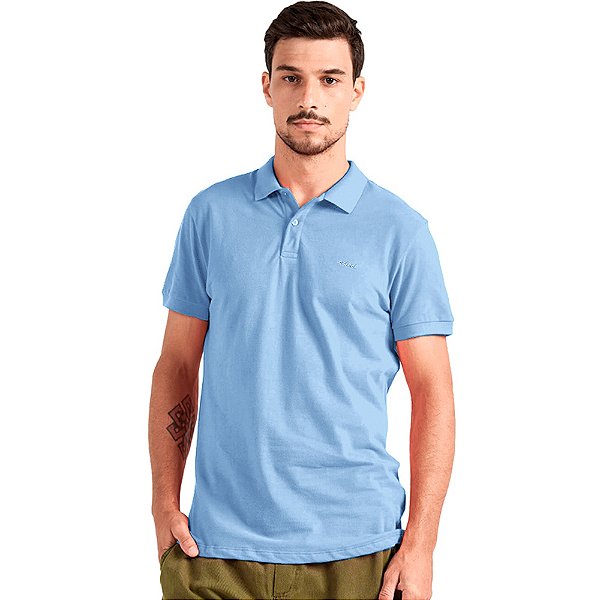 Camisa Polo Colcci Brasil Logo P23 Azul Masculino
