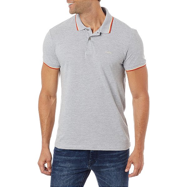 Camisa Polo Colcci Logo PRI23 Cinza Masculino