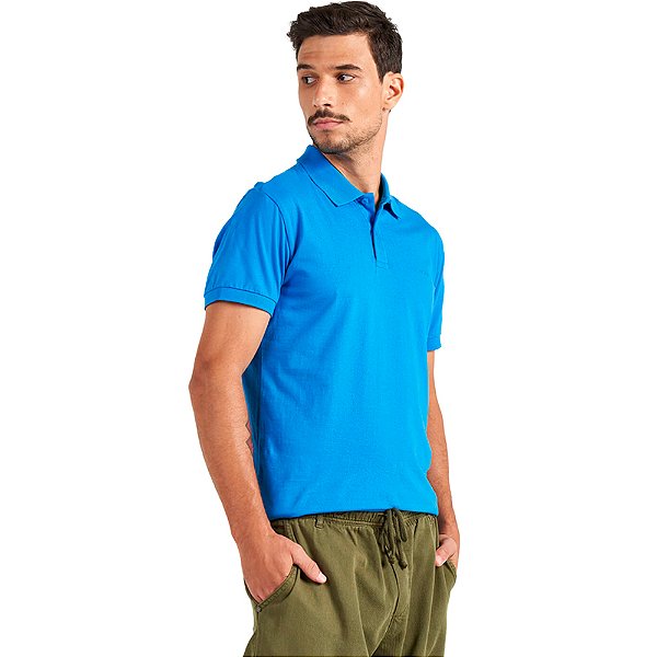 Camisa Polo Colcci Classic Logo P23 Azul Masculino