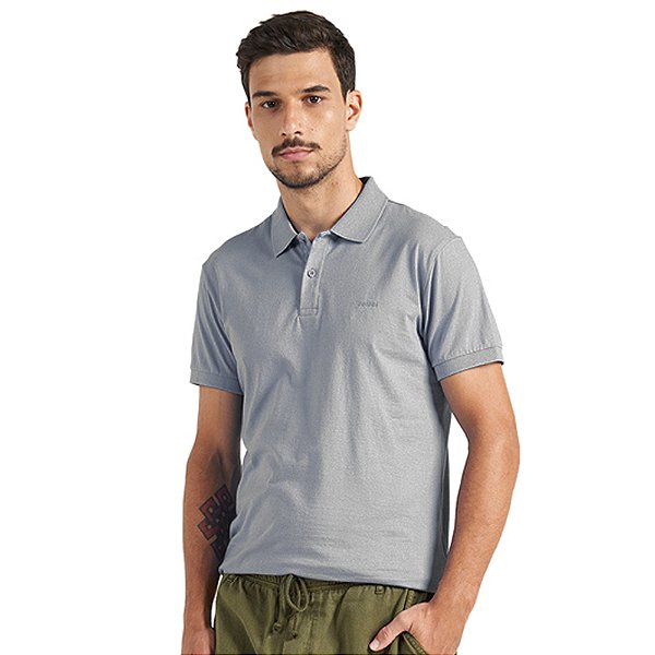 Camisa Polo Colcci Brasil P23 Cinza Masculino