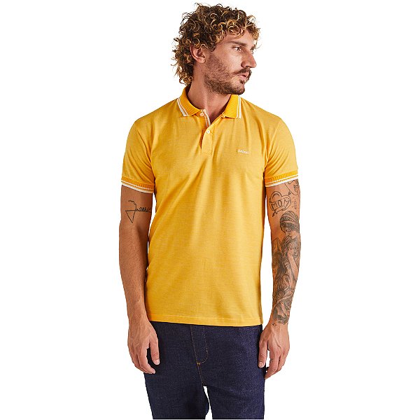 Camisa Polo Colcci Brasil V23 Amarelo Masculino