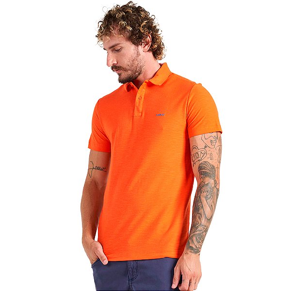 Camisa Polo Colcci Logo P23 Laranja Masculino