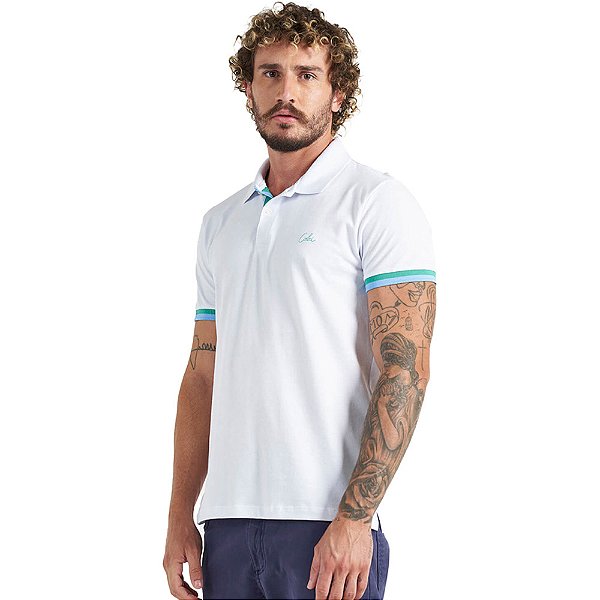 Camisa Polo Colcci Logo Bordado V23 Branco Masculino