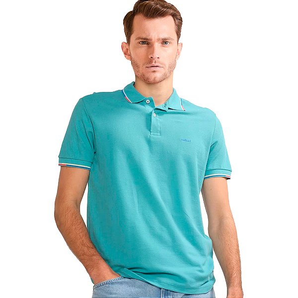 Camisa Polo Colcci Listras Brasil V23 Verde Masculino