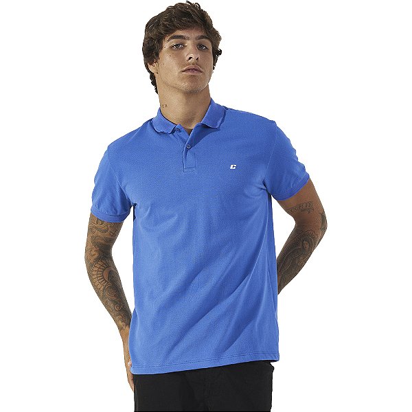 Camisa Polo Colcci Brasil Logo C P23 Azul Masculino