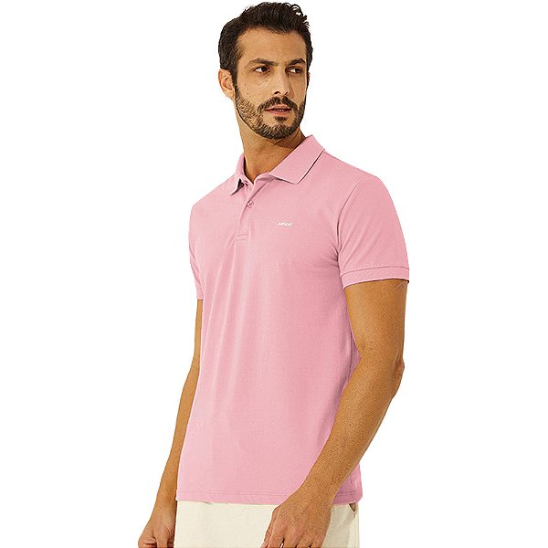 Camisa Polo Colcci Logo V23 Rosa Masculino
