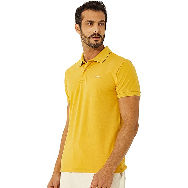 Camisa Polo Colcci Basic Logo V23 Amarelo Masculino