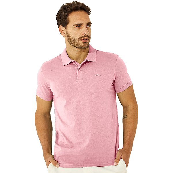Camisa Polo Colcci Basic Logo V23 Rosa Masculino