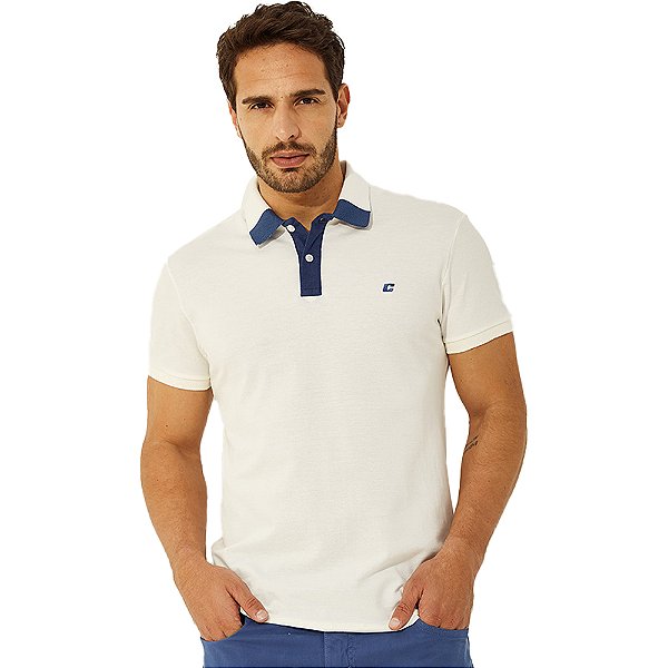 Camisa Polo Colcci Brasil V23 Off White Masculino