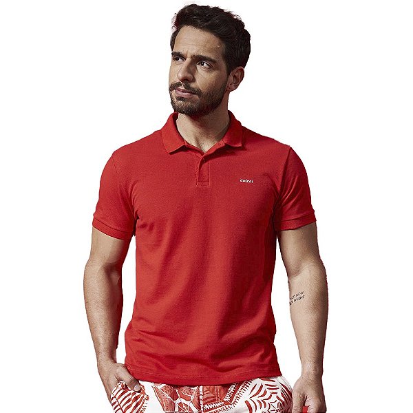 Camisa Polo Colcci Classic AV23 Vermelho Masculino
