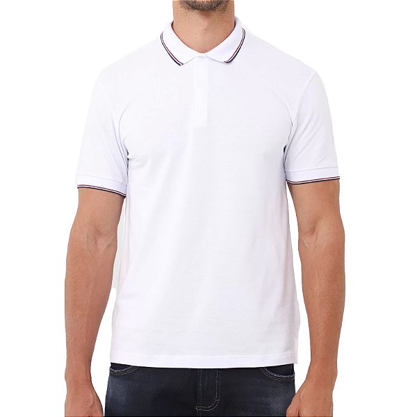 Camisa Polo Forum Muscle Branca Masculina