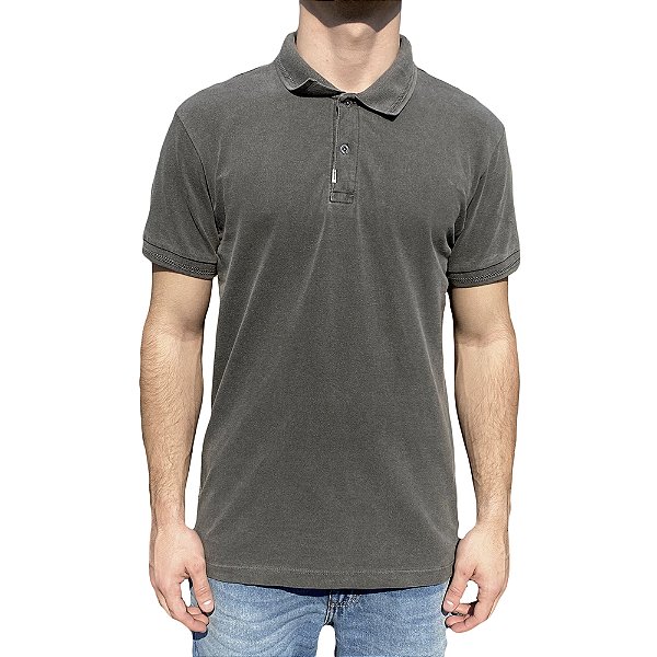 Camisa Polo Forum Muscle Preta Masculina