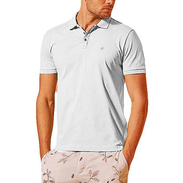 Camisa Polo Forum Muscle Classic VE23 Branco Masculino