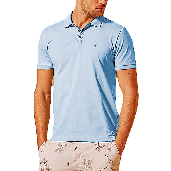 Camisa Polo Forum Muscle VE23 Azul Masculino
