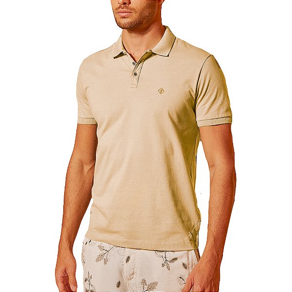 Camisa Polo Forum Muscle VE23 Bege Masculino