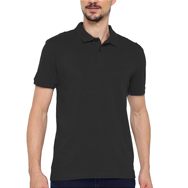 Camisa Polo Forum Muscle Classic VE23 Preto Masculino