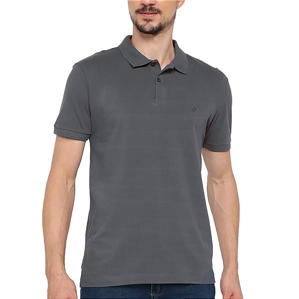 Camisa Polo Forum Logo VE23 Cinza Masculino