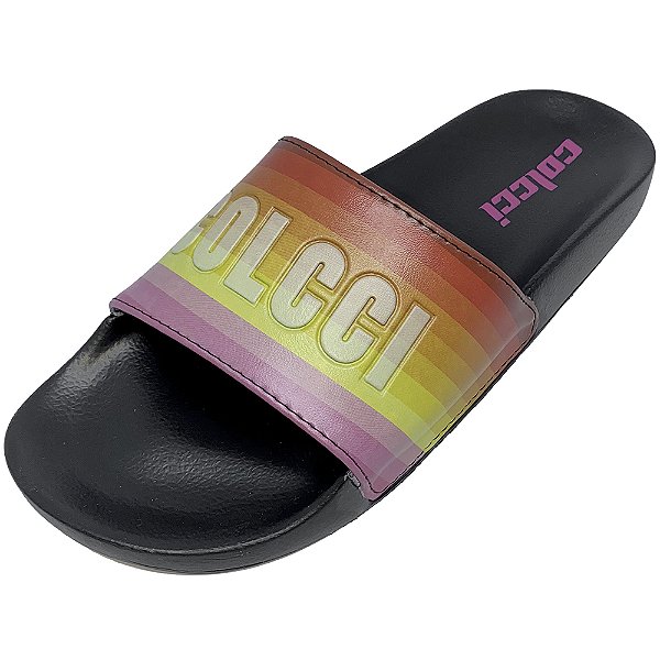 Chinelo Colcci Slide Camadas Preto Feminino