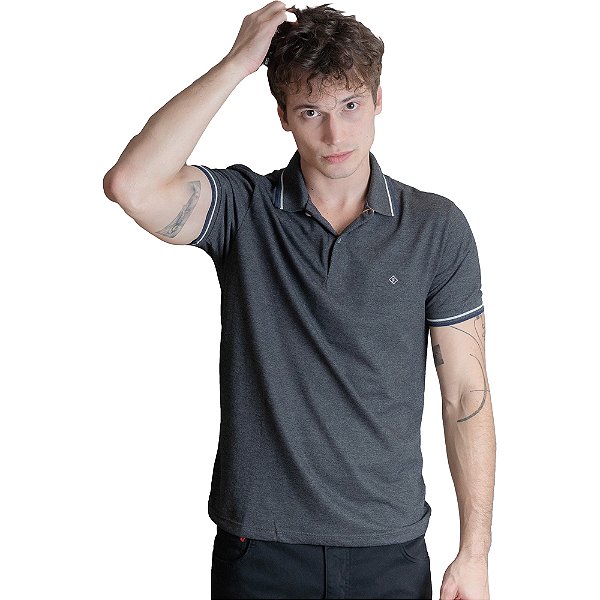 Camisa Polo Forum Muscle Grafite Masculino