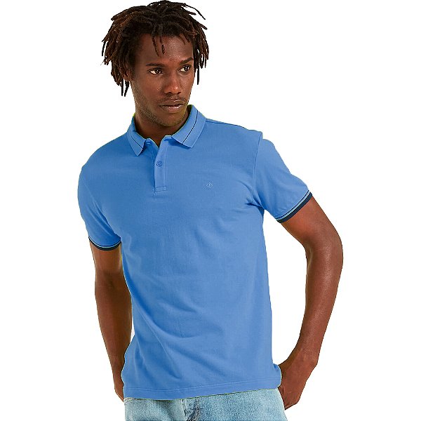 Camisa Polo Forum Muscle P23 Azul Masculino