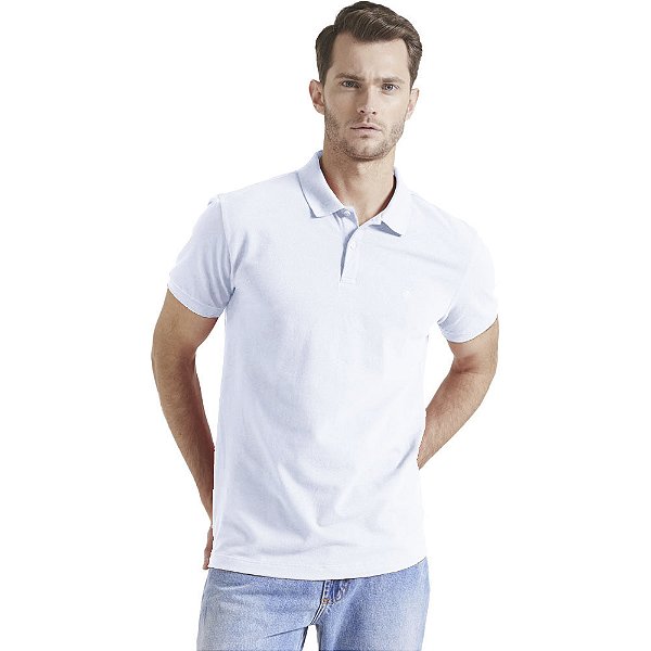 Camisa Polo Forum Basic Logo V23 Branco Masculino