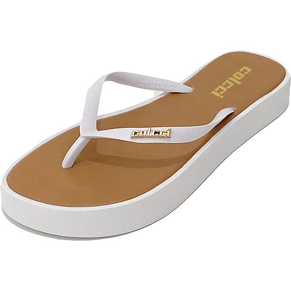 Chinelo Colcci Plataforma Branco Feminino