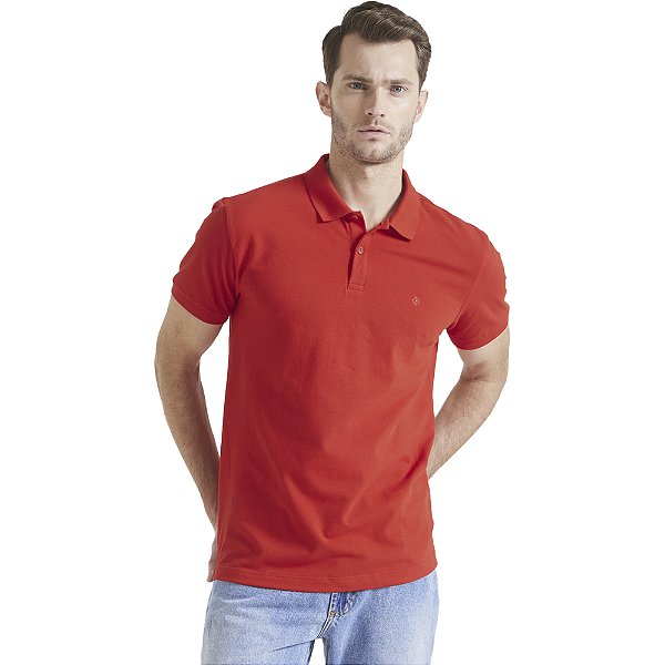 Camisa Polo Forum Muscle V23 Vermelho Masculino