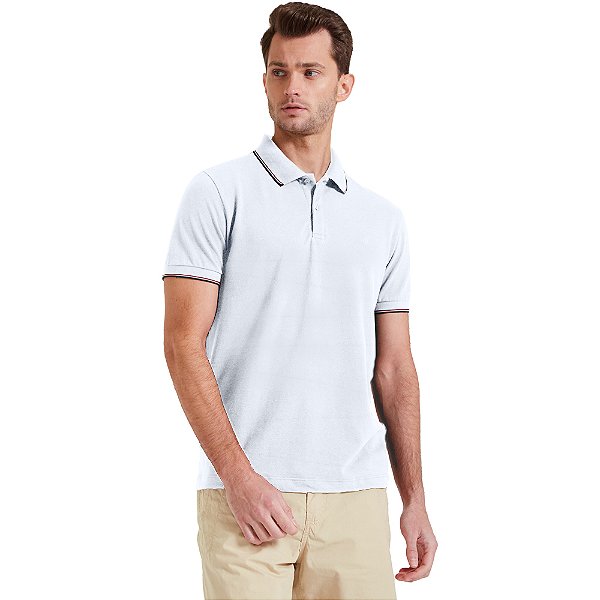Camisa Polo Forum Listras V23 Branco Masculino