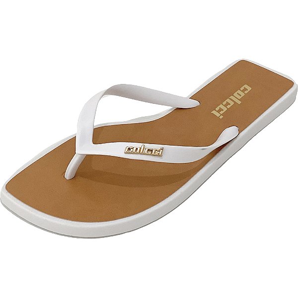 Chinelo Colcci Placa Quadrada Branco Feminino