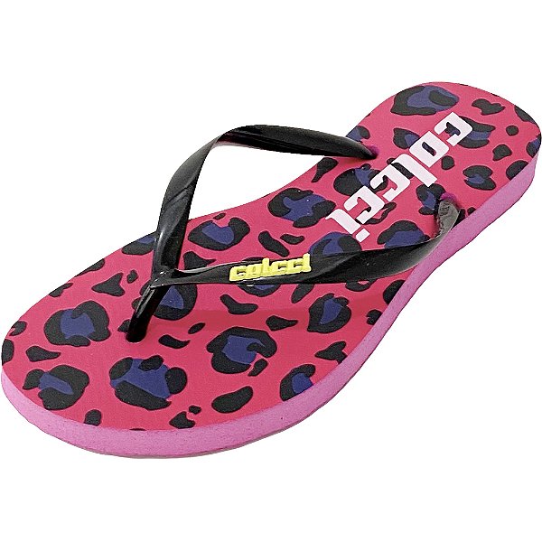 Sandália Colcci Animal Print Rosa Feminino