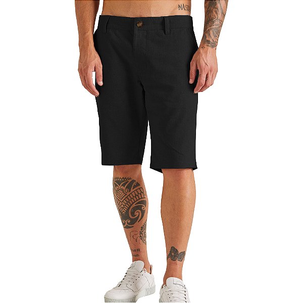 Bermuda Linho Colcci Noah P23 Preto Masculino