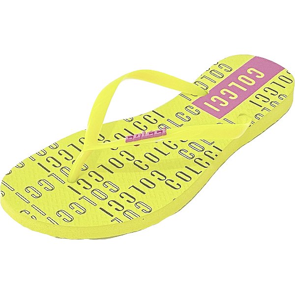 Sandália Colcci Logomania 03 Amarelo Feminino