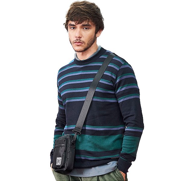 Suéter Colcci Trico Listrado Slim Marinho Masculino