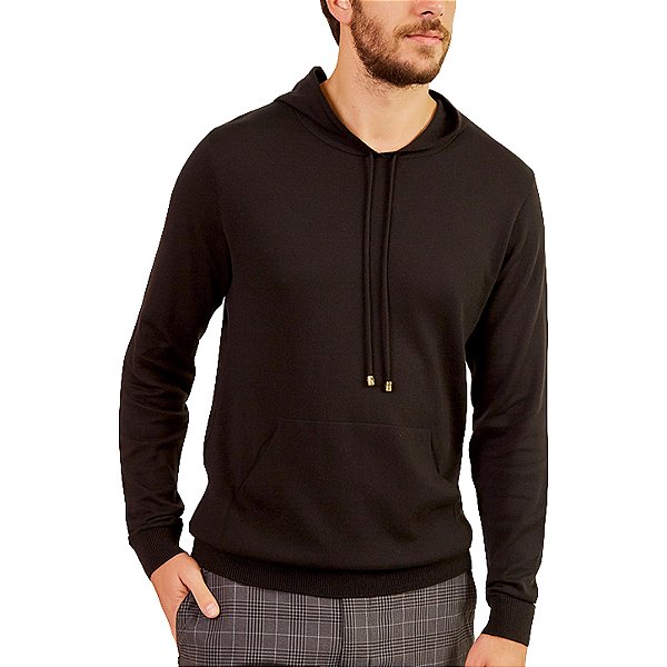 Suéter Tricô Forum Capuz Fitted Preto Masculino